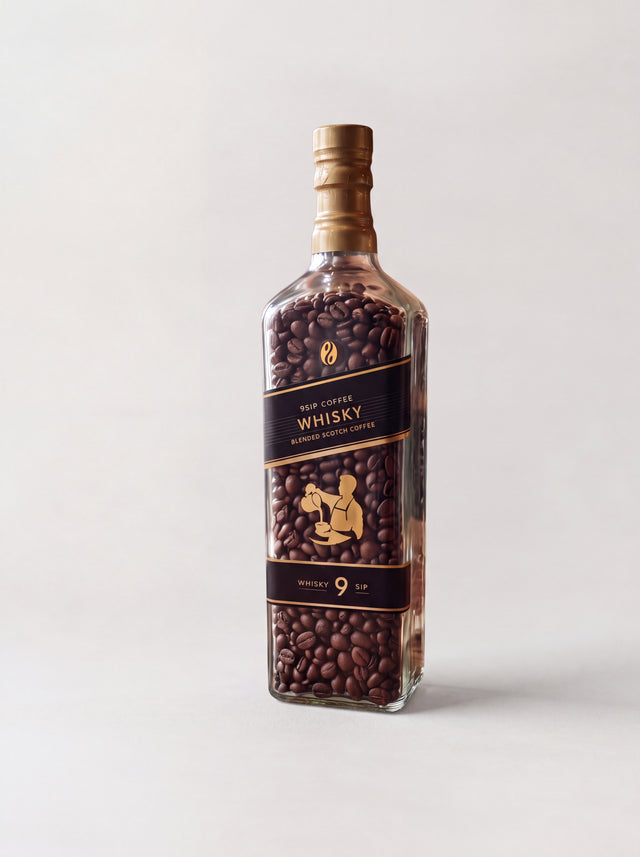 9SIP Whisky – Whiskey Flavoured Coffee Beans, Medium Roast (300g)