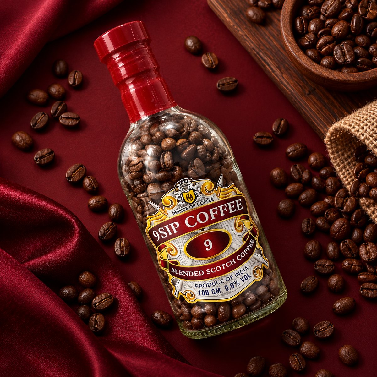 9SIP – Whiskey Flavoured Coffee Beans (150g)